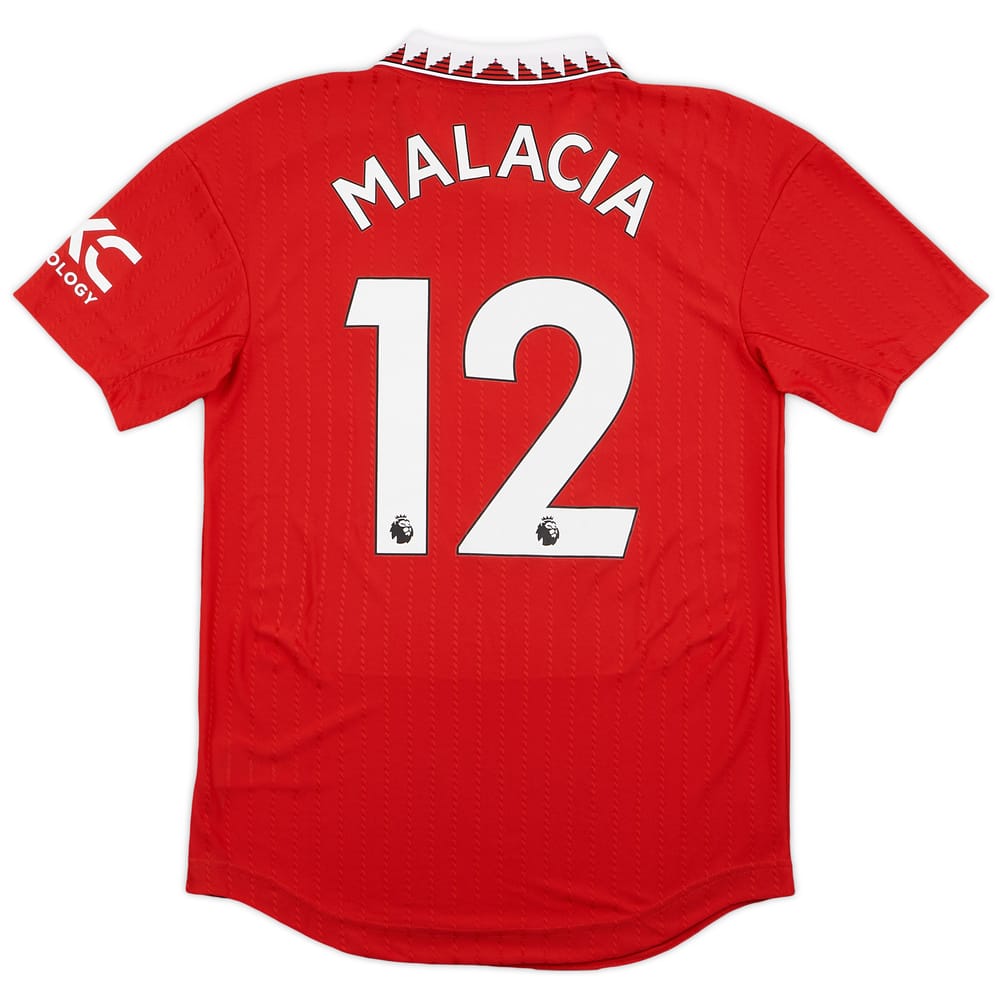 2022-23 Manchester United Authentic Home Shirt Malacia #12 (S)
