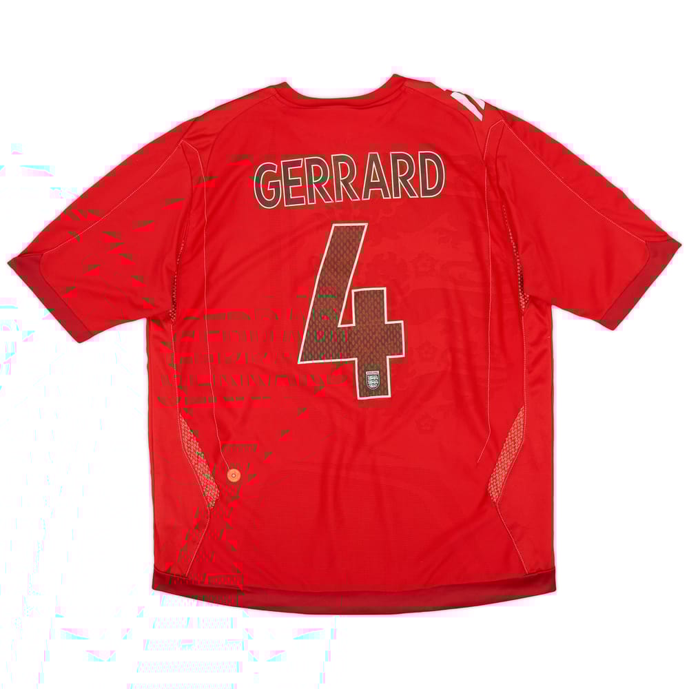 2006-08 England Away Shirt Gerrard #4 - 5/10 - (XL)