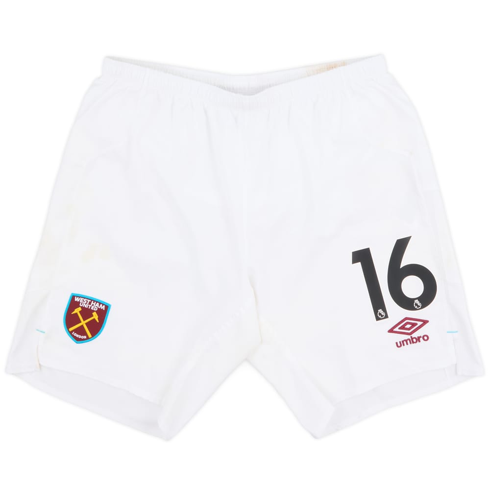 2017-18 West Ham Match Worn Home Shorts #16 (Noble)