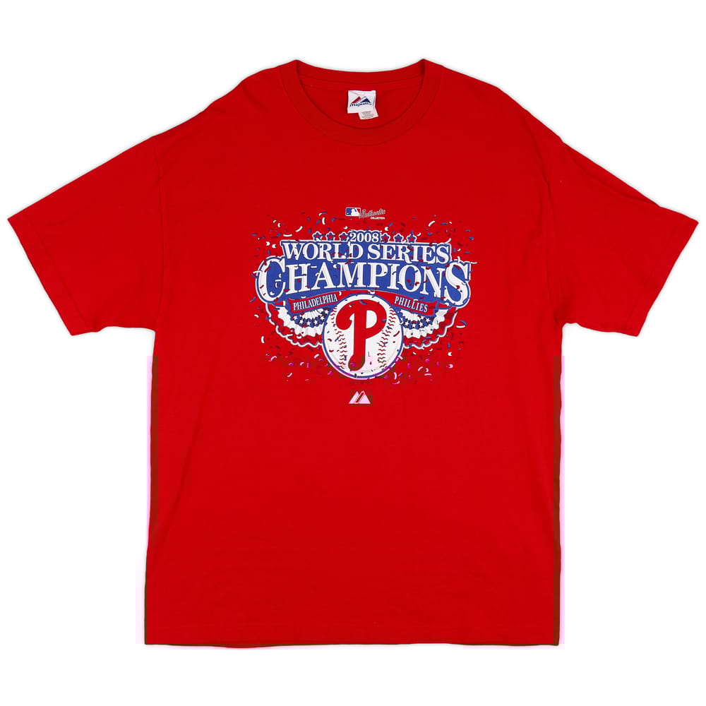 2008 Philadelphia Phillies World Series Champions Majestic Tee - 9/10 - (XL)