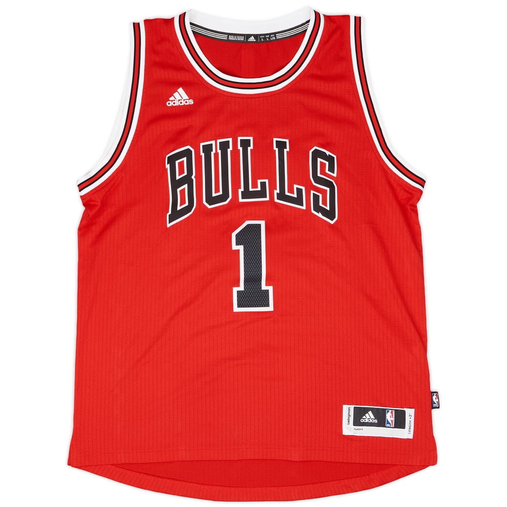 2014-16 Chicago Bulls Rose #1 adidas Swingman Away Jersey - 10/10 - (L)