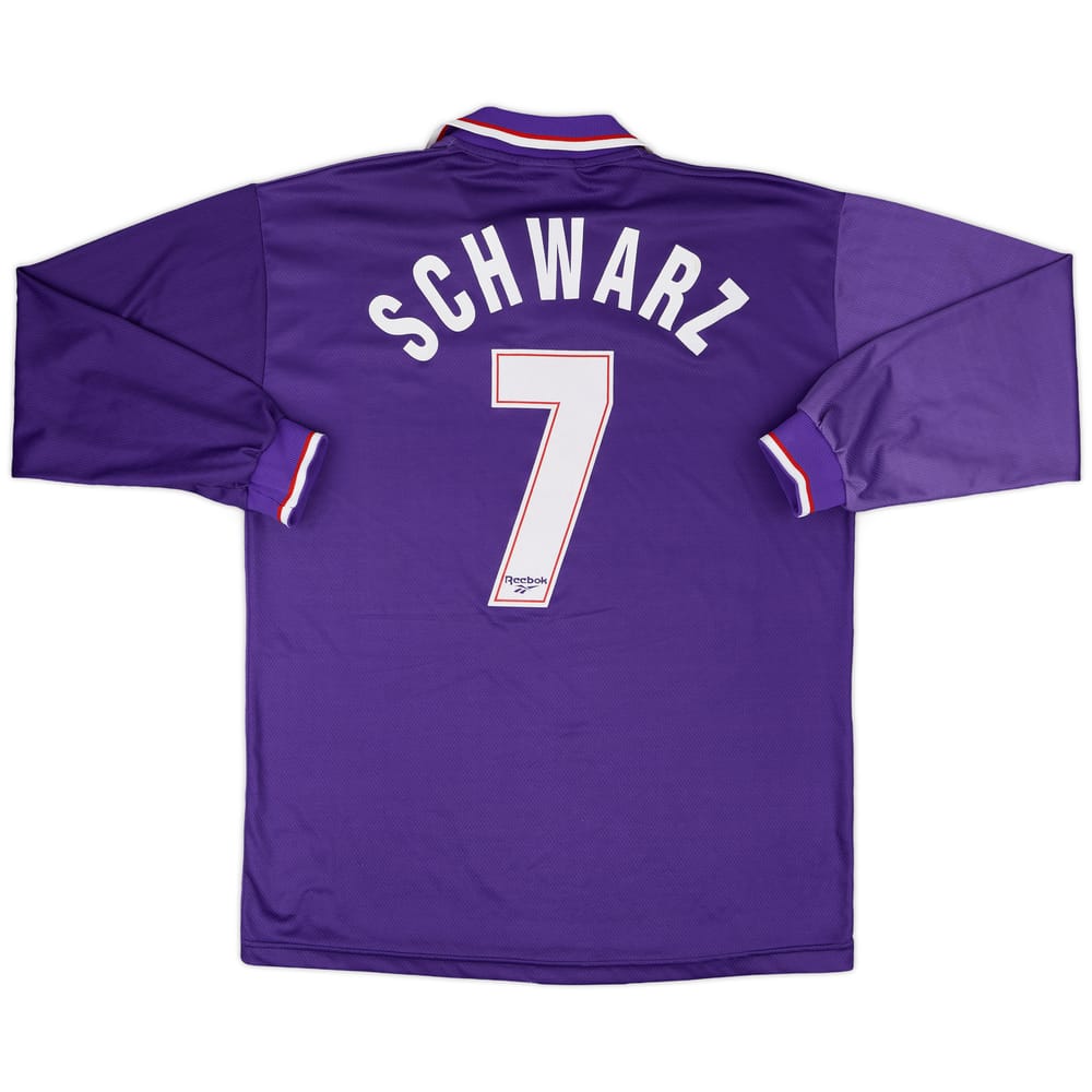 1995-96 Fiorentina Home L/S Shirt Schwarz #7 - 8/10 - (L)