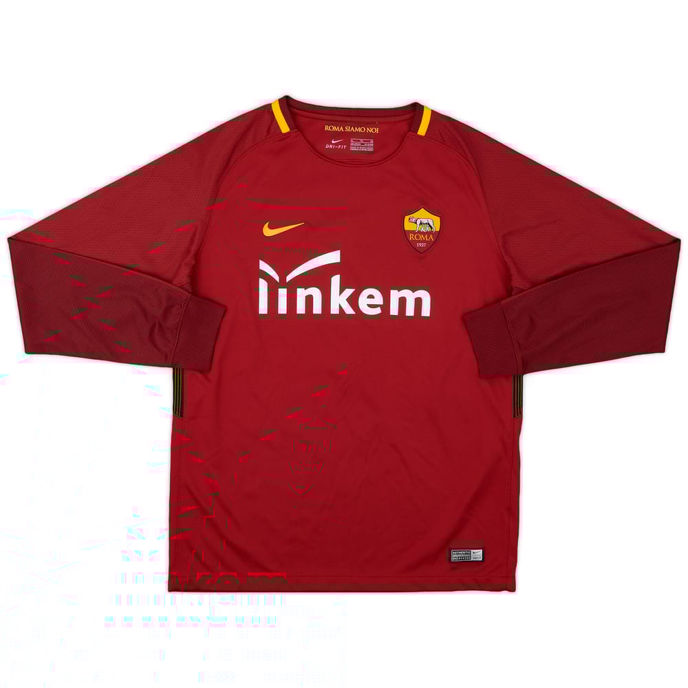 2017-18 Roma Youth Home L/S Shirt #7 - 9/10 - (XL.Boys)