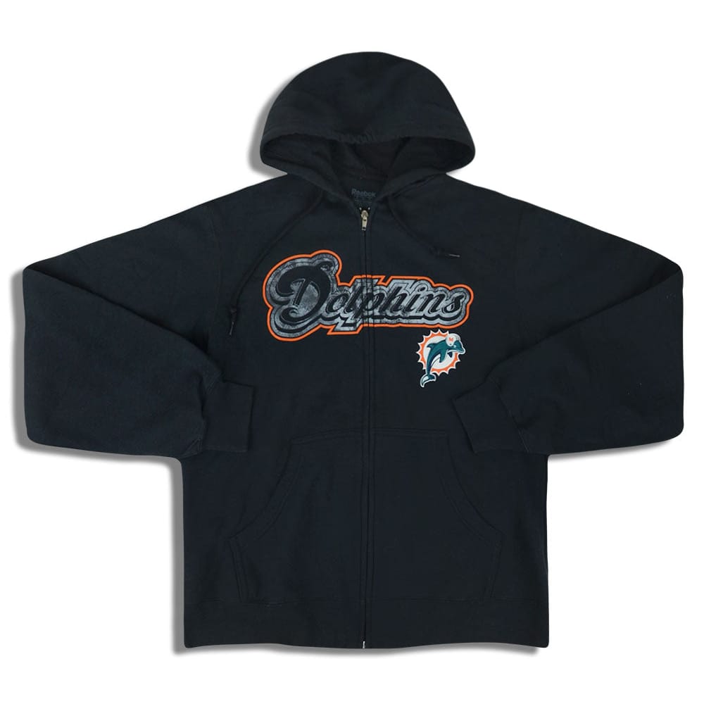2010s Miami Dolphins Reebok Full-Zip Hooded Sweat Top S