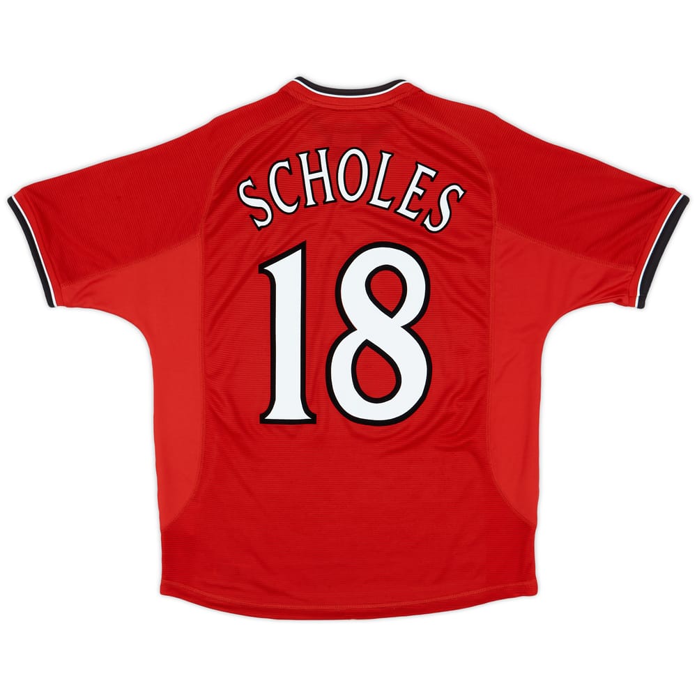 2000-02 Manchester United Home Shirt Scholes #18 - 5/10 - (M)