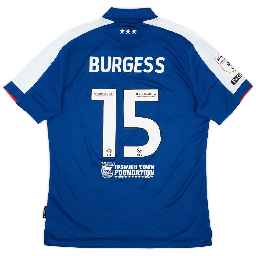 2023-24 Ipswich Match Issue Home Shirt Burgess #15
