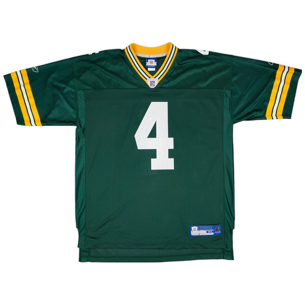 2005-06 Green Bay Packers Favre #4 Reebok On Field Home Jersey - 9/10 - (XL)