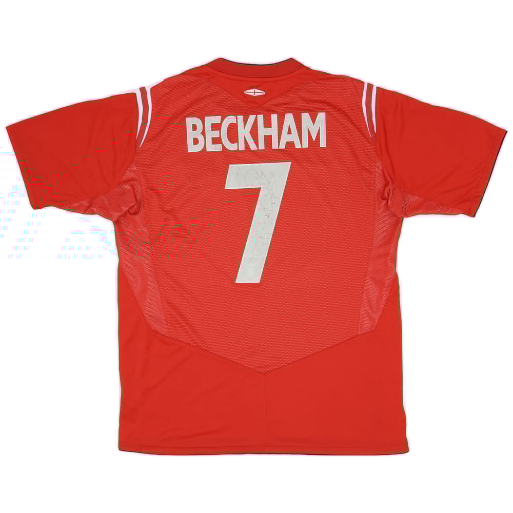 2004-06 England Away Shirt Beckham #7 - 7/10 - (L)