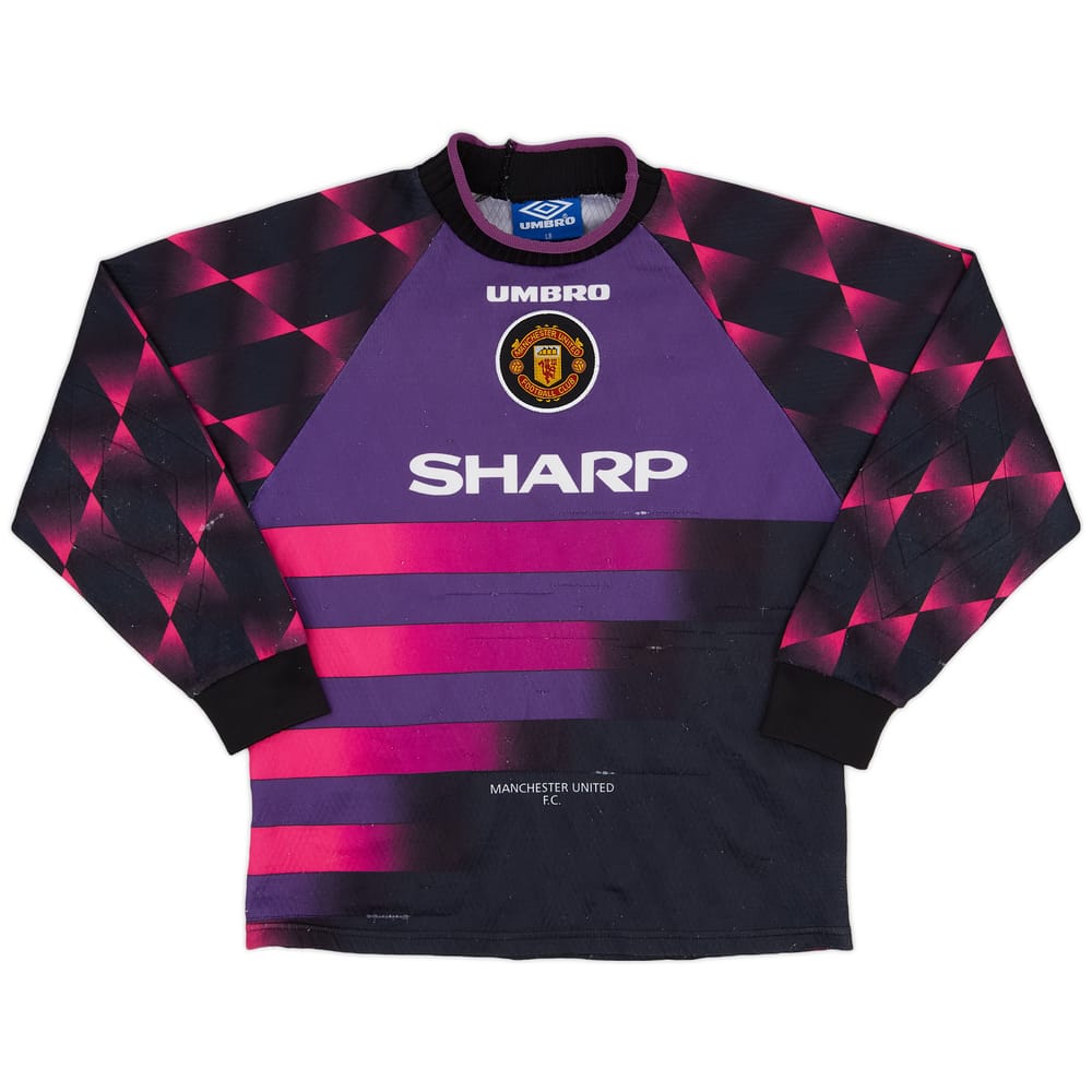 1996-97 Manchester United Purple GK Shirt - 7/10 - (L.Boys)