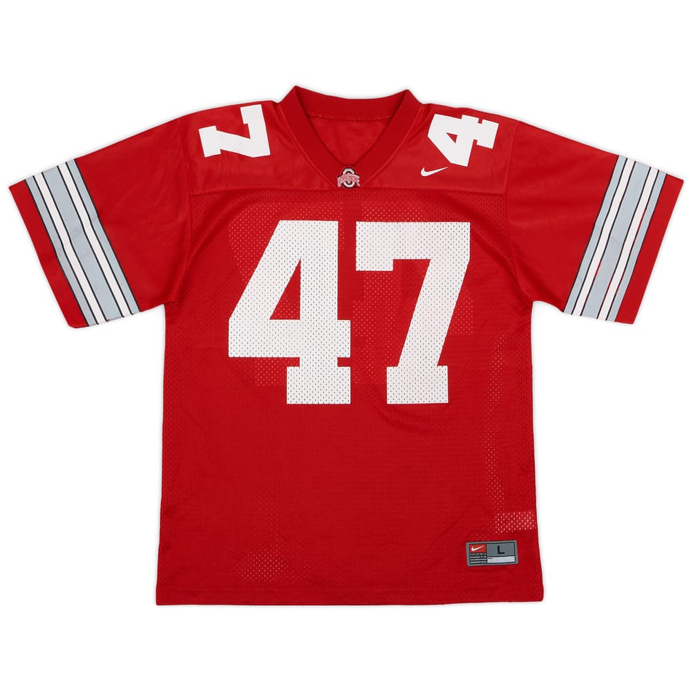 2002-05 Ohio State Buckeyes Hawk #47 Nike Home Jersey - 7/10 - (L.Boys)