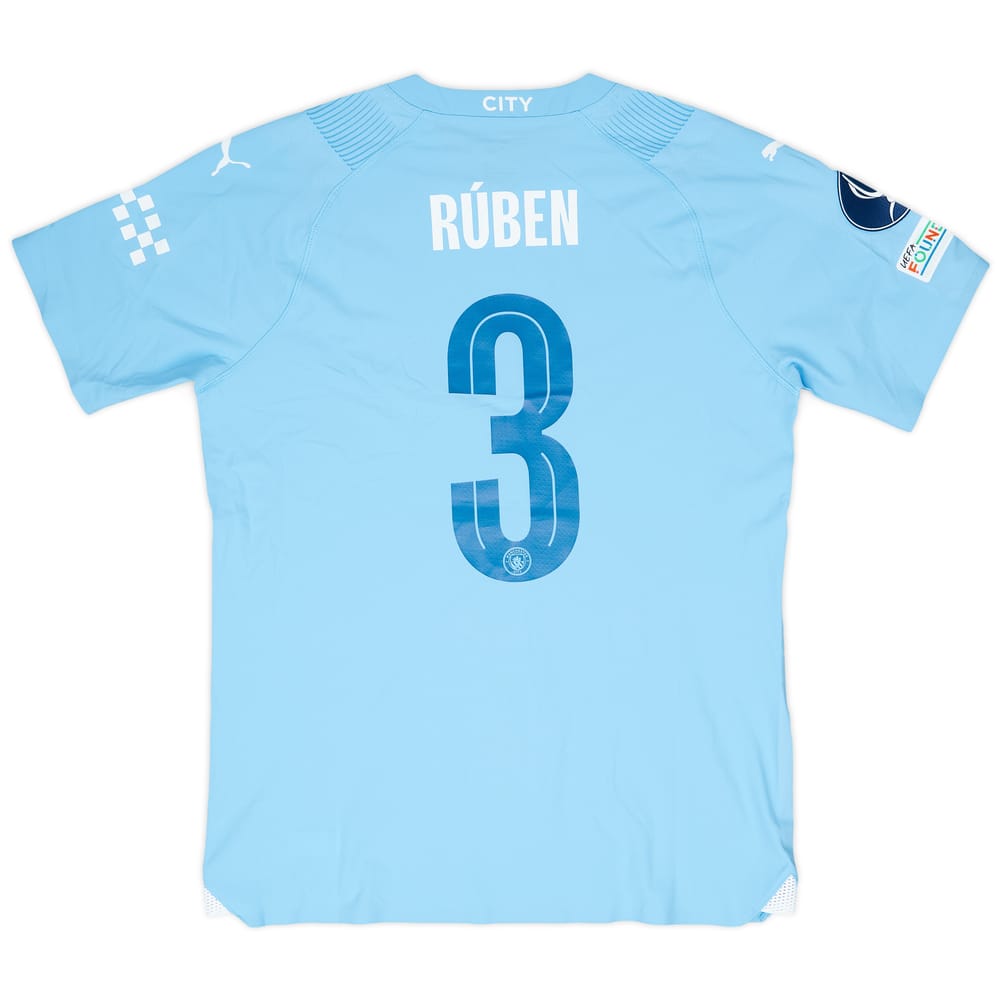 2023-24 Manchester City Match Issue Super Cup Home Shirt Ruben #3