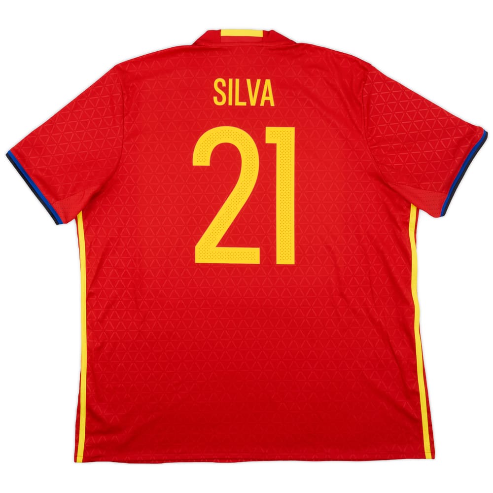 2016-17 Spain Home Shirt Silva #21 - 10/10 - (XXL)
