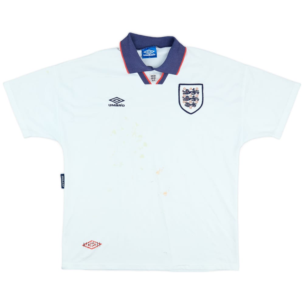 1993-95 England Home Shirt - 4/10 - (XL)