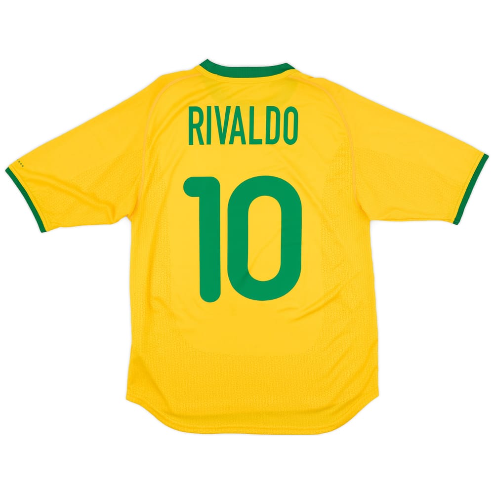 2000-02 Brazil Home Shirt Rivaldo #10 - 7/10 - (S)