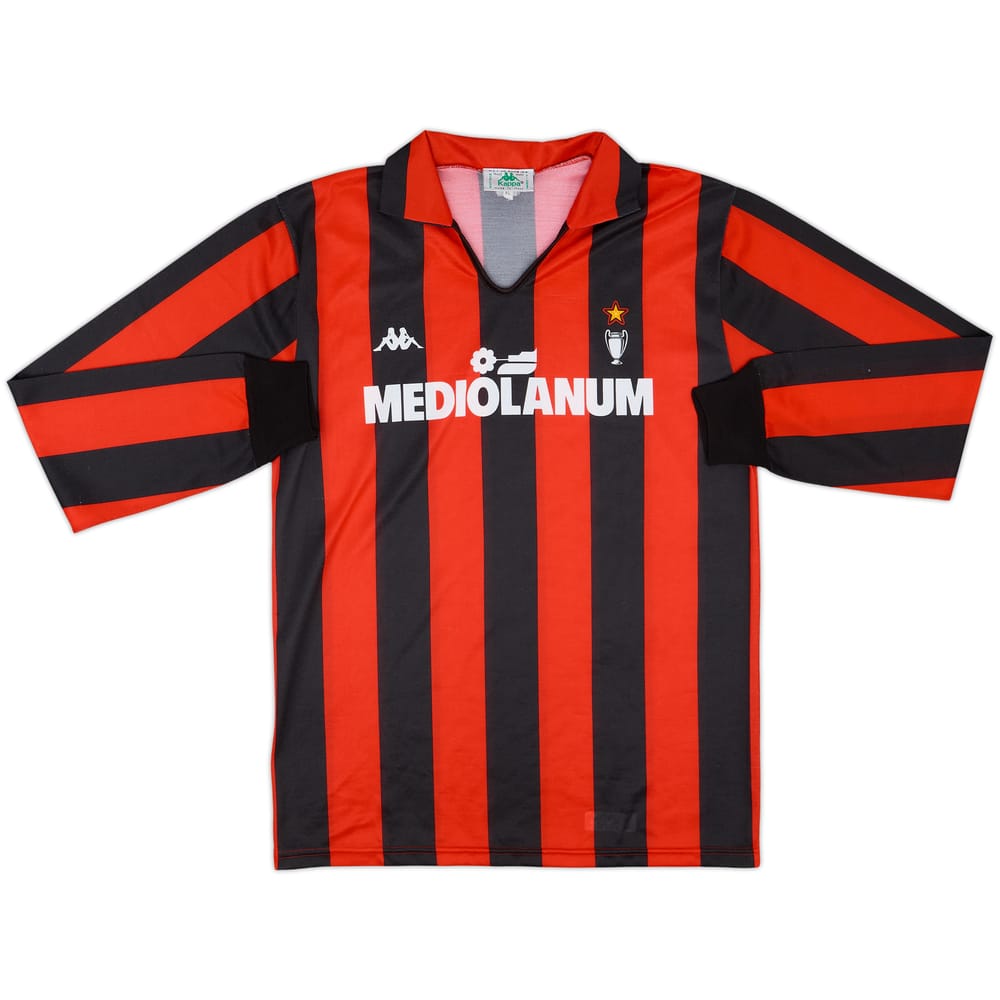 1989-90 AC Milan Basic Home L/S Shirt - 8/10 - (XL)