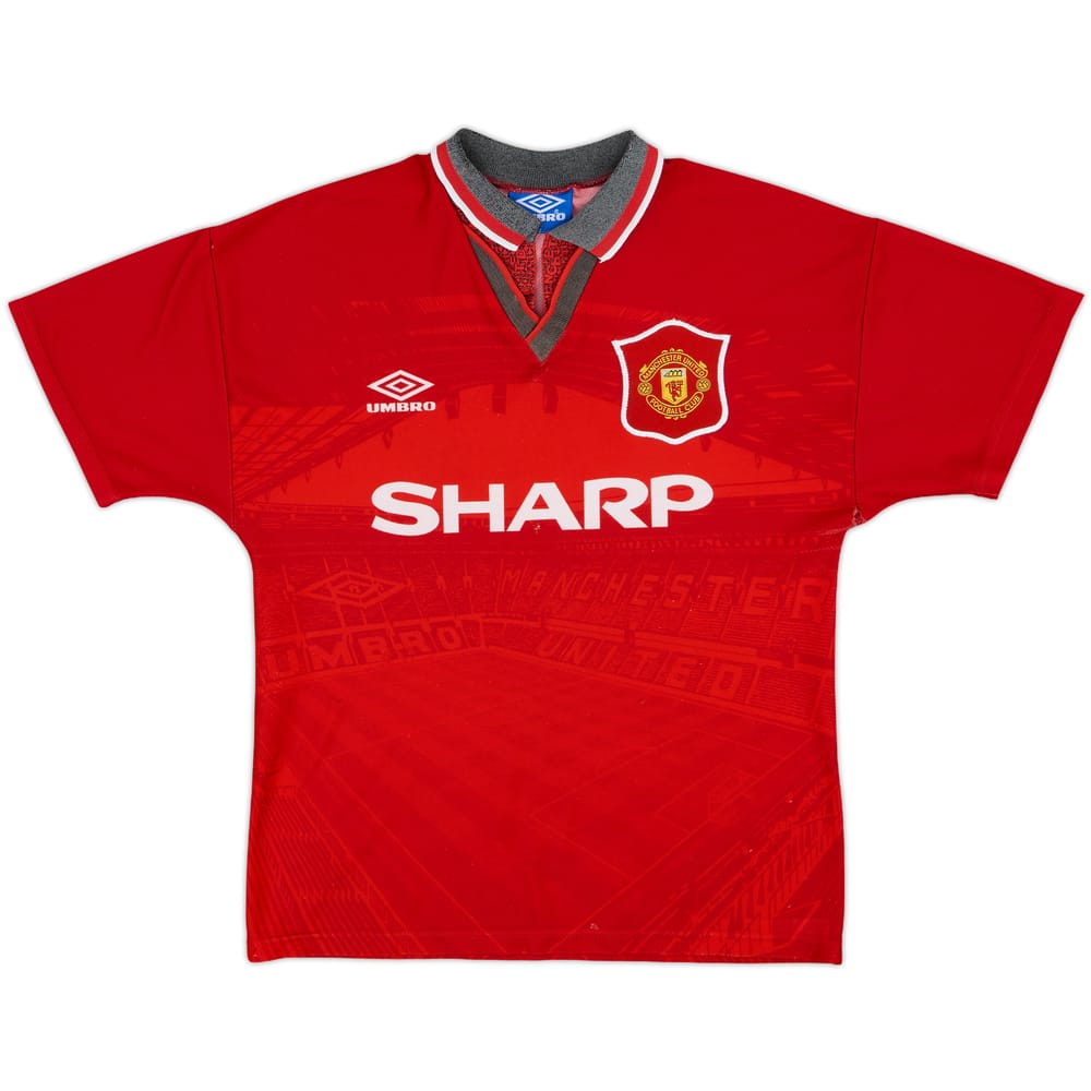 1994-96 Manchester United Home Shirt - 7/10 - (Y)