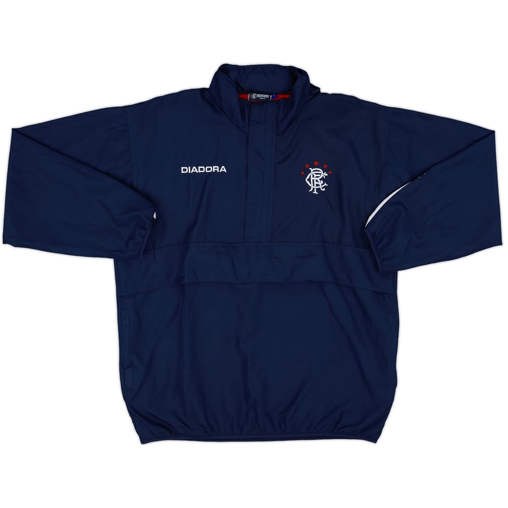 2002-03 Rangers Diadora Hooded 1/4 Zip Jacket - 10/10 - (L)
