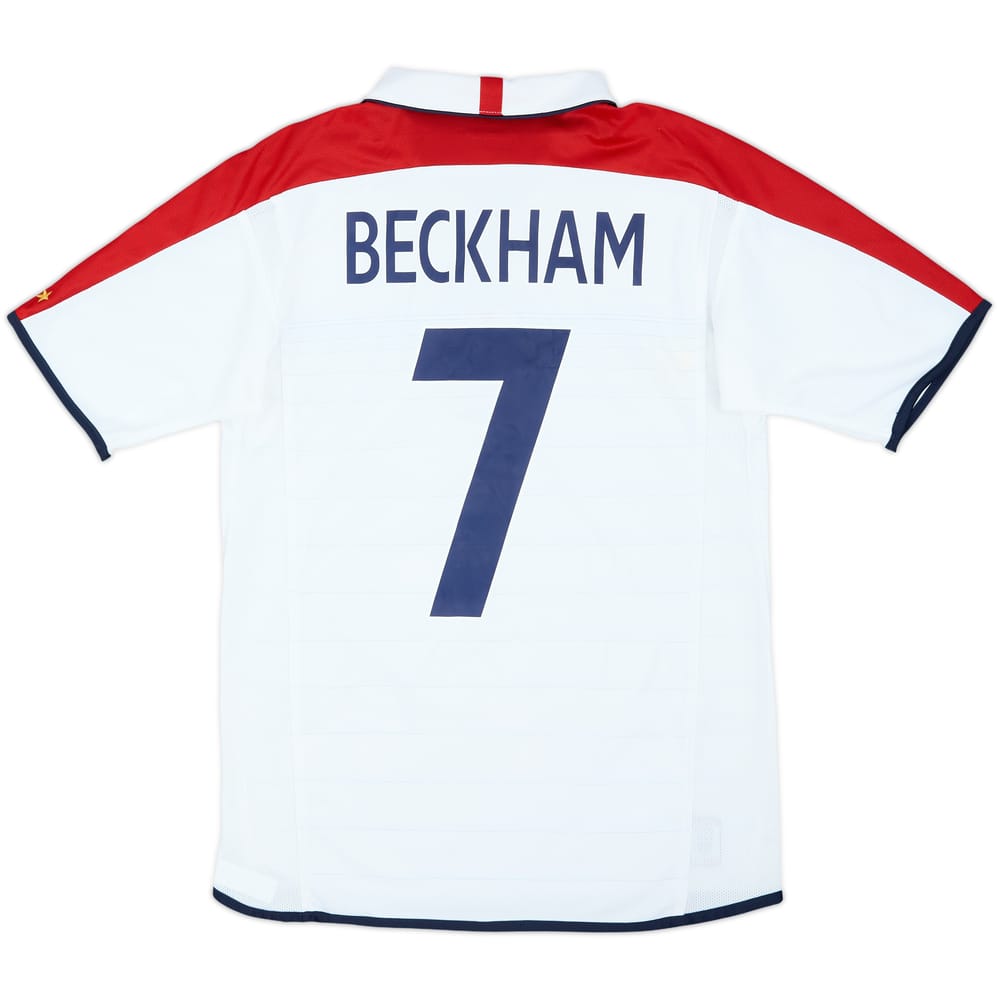 2003-05 England Home Shirt Beckham #7 - 7/10 - (S)