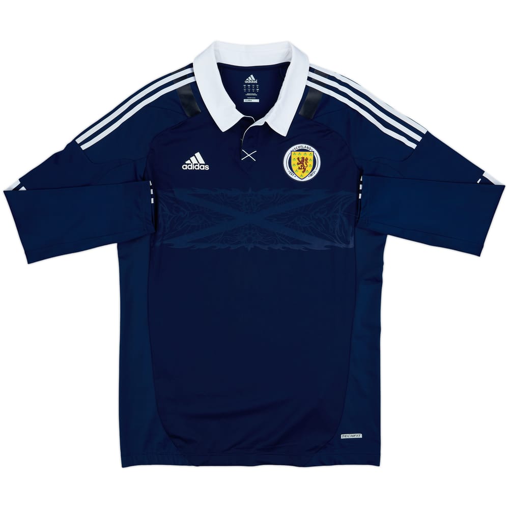 2011-13 Scotland Player Issue Techfit Home L/S Shirt - 4/10 - (XXL)