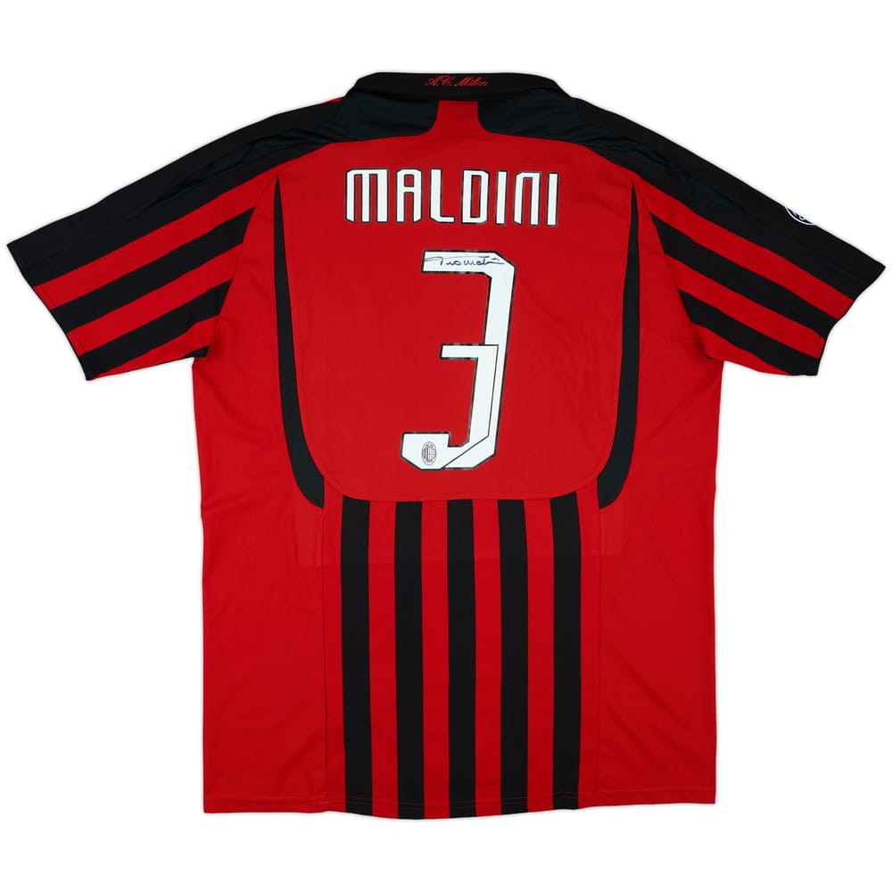 2007-08 AC Milan Signed Home Shirt Maldini #3 - 8/10 - (XL)