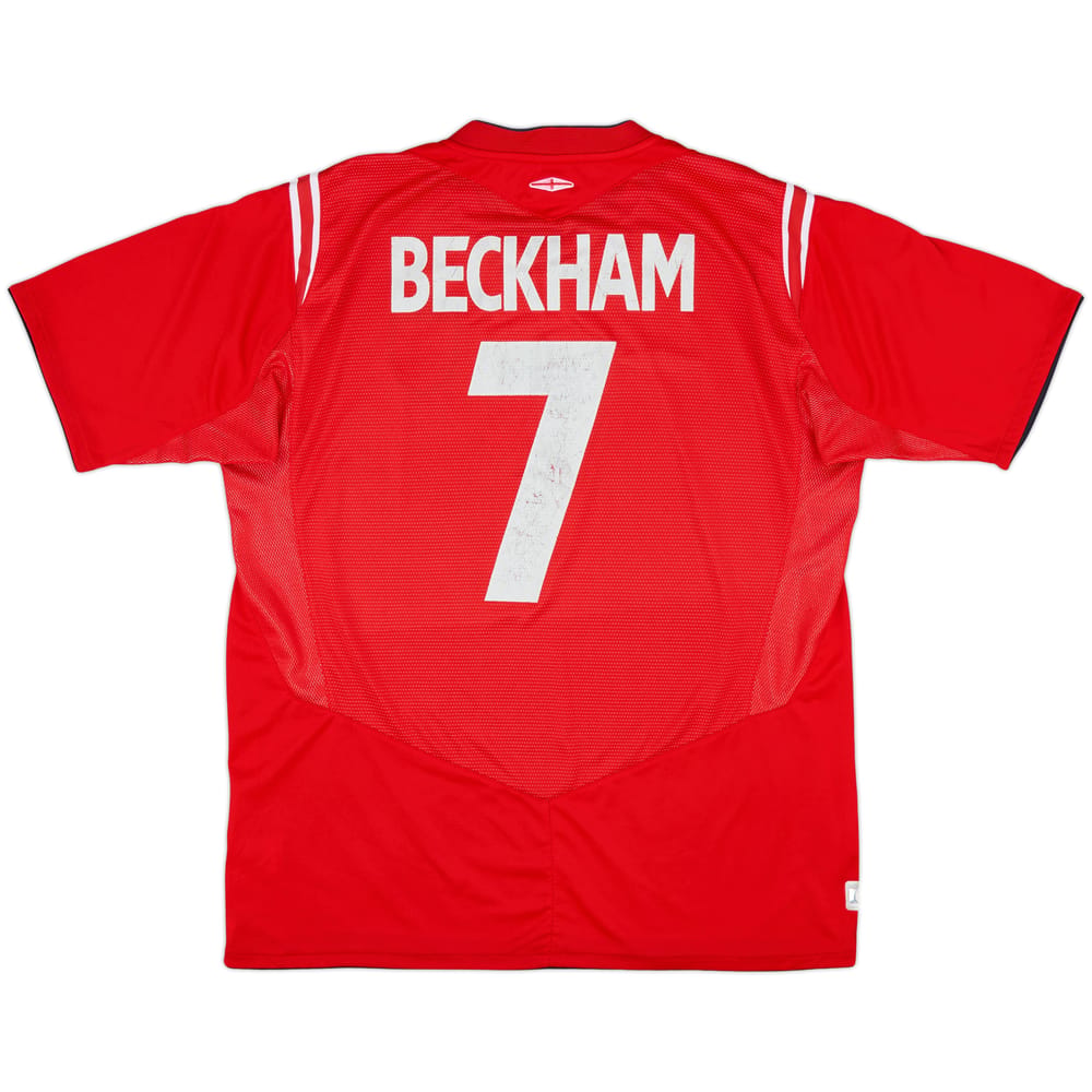 2004-06 England Away Shirt Beckham #7 - 6/10 - (L)