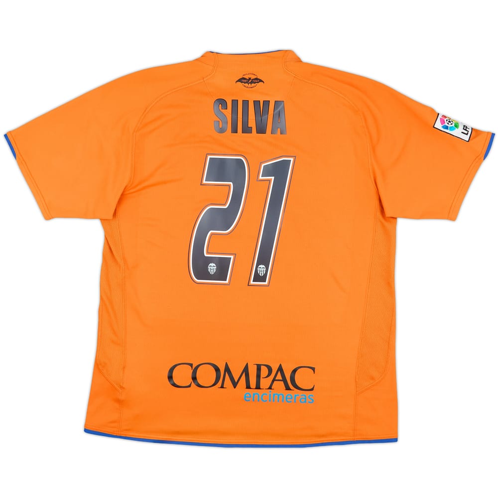 2007-08 Valencia Away Shirt Silva #21 - 5/10 - (L)
