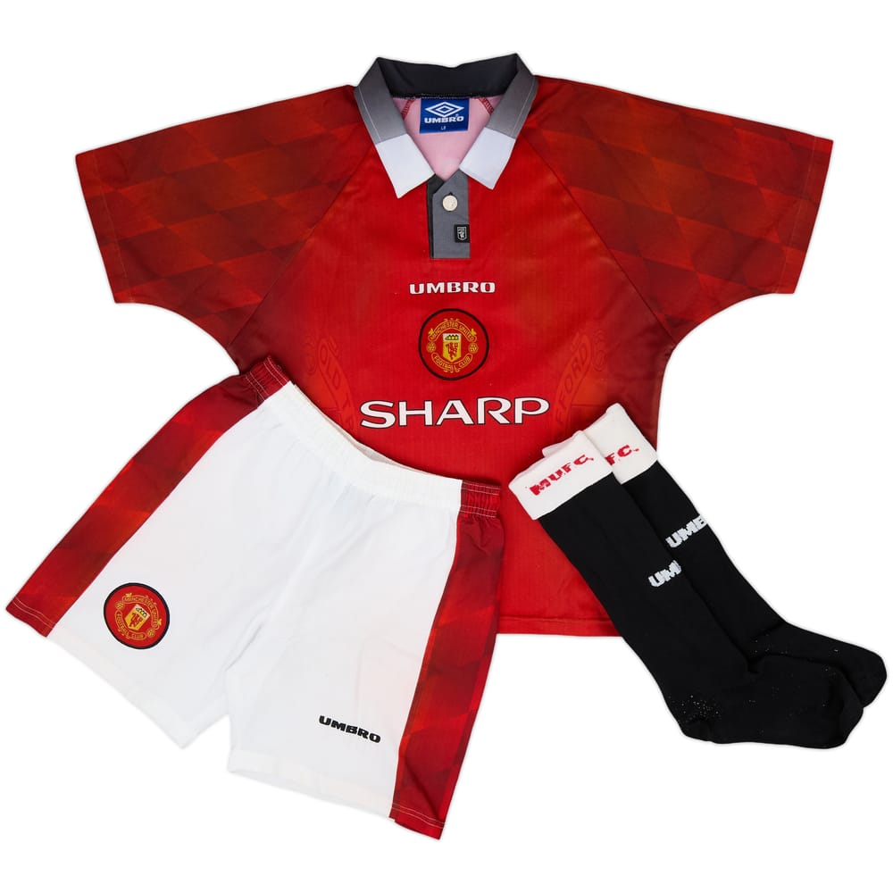 1996-98 Manchester United Home Full Kit Keane #16 - 8/10 - (L.Boys)