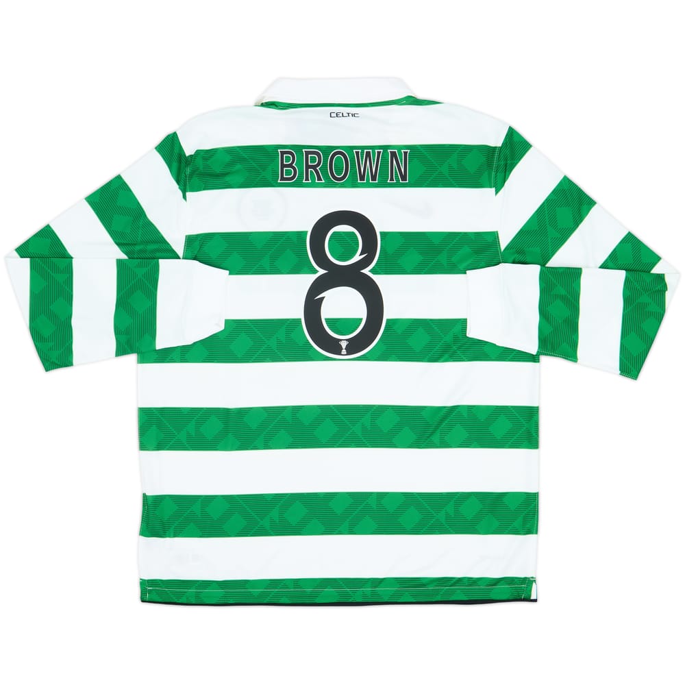 2010-12 Celtic Home L/S Shirt Brown #8 (XL)