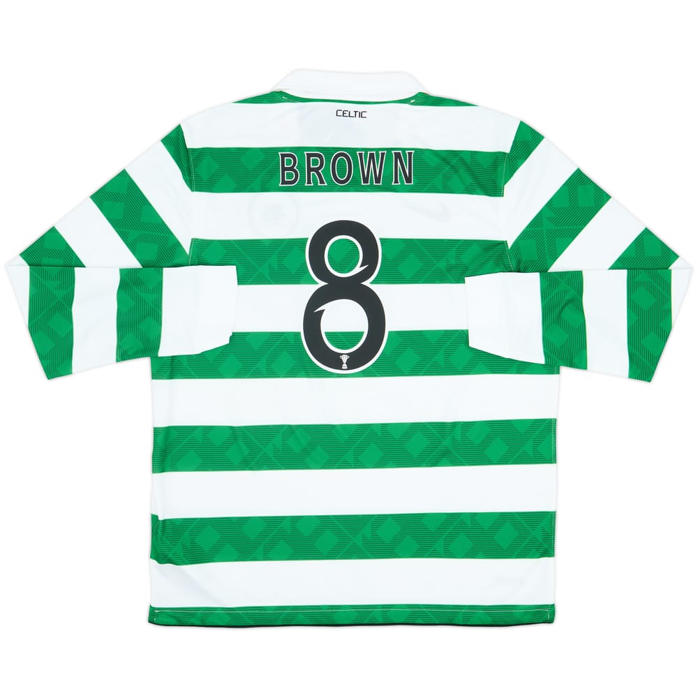 2010-12 Celtic Home L/S Shirt Brown #8 (XL)