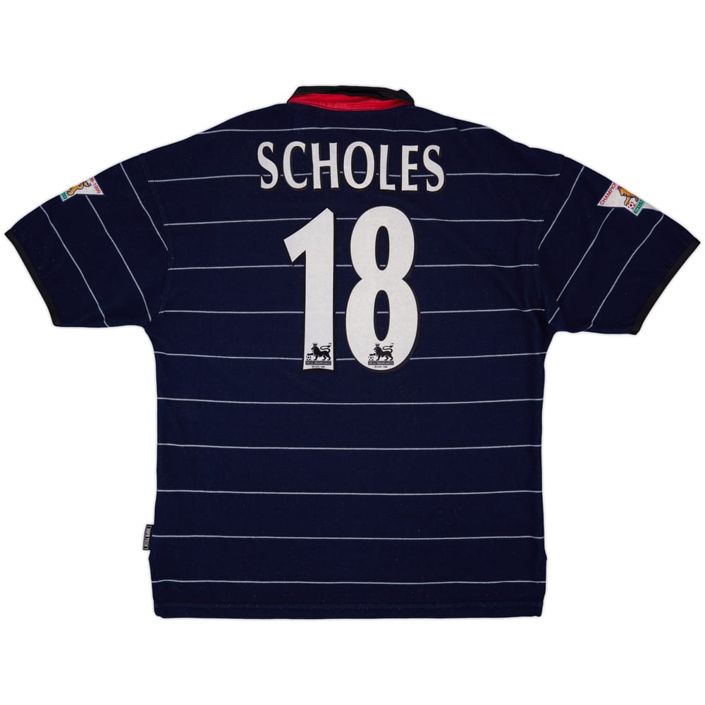 1999-00 Manchester United Away Shirt Scholes #18 - 8/10 - (L)