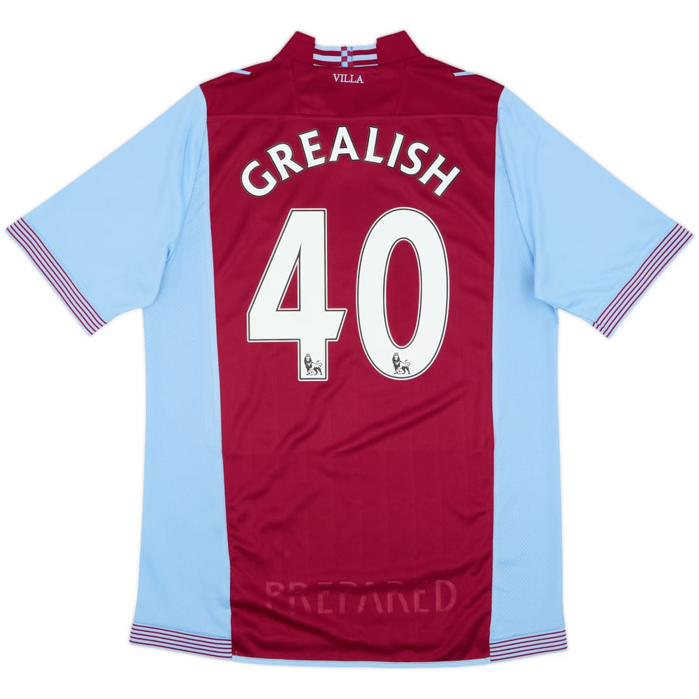 2013-14 Aston Villa Home Shirt Grealish #40 - 8/10 - (L)