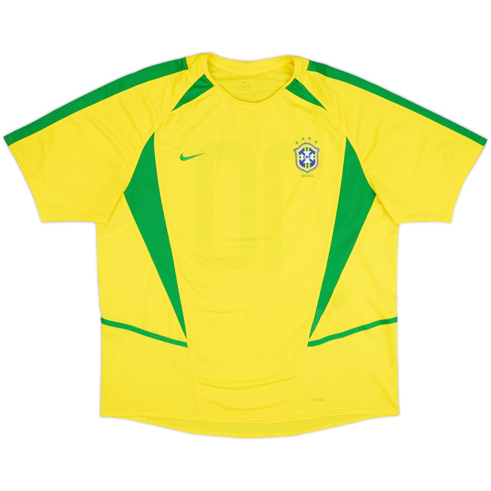 2002-04 Brazil Home Shirt #10 - 6/10 - (XL)