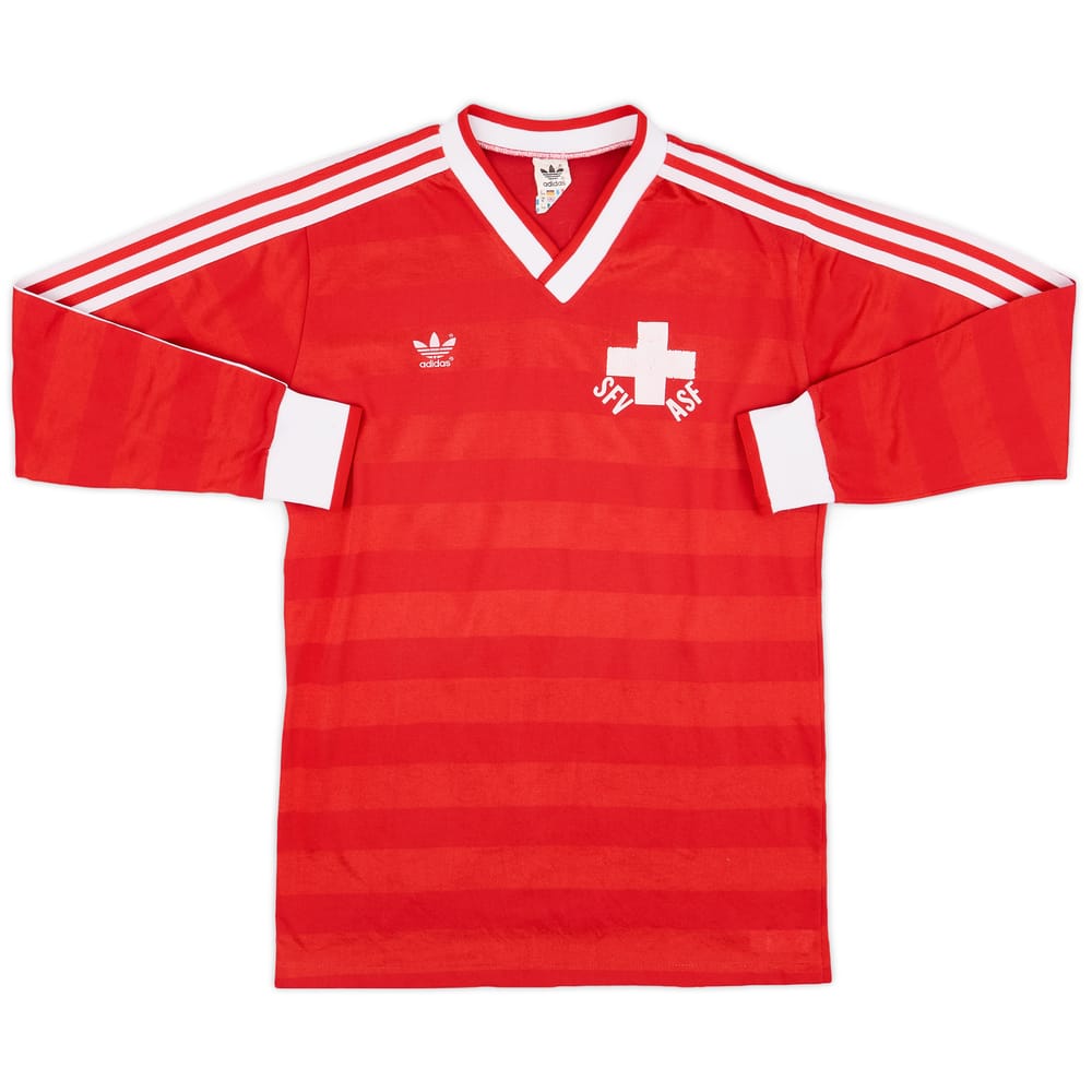 1984-86 Switzerland Match Issue Home L/S Shirt #4