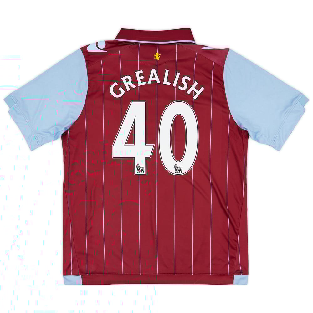 2014-15 Aston Villa Home Shirt Grealish #40 - 9/10 - (L)