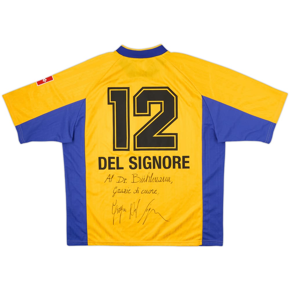 1998-99 FC Zurich Match Issue Signed Away Shirt Del Signore #12