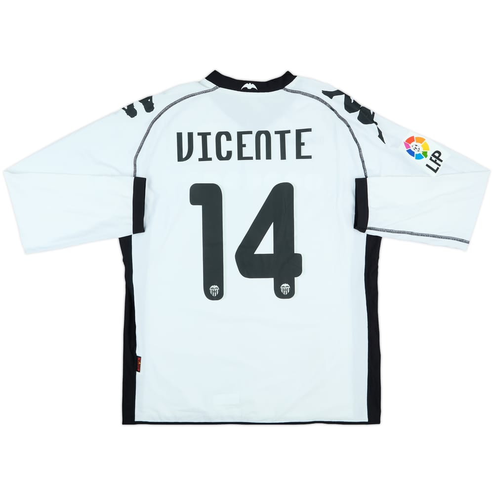 2010-11 Valencia Player Issue Home L/S Shirt Vicente #14