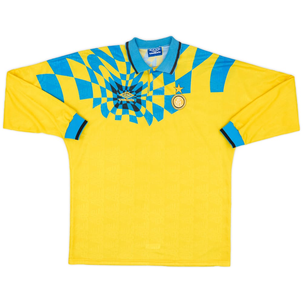 1991-92 Inter Milan Player Issue Third L/S Shirt - 8/10 - (L)