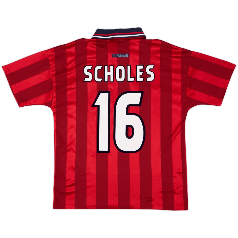 1997-99 England Away Shirt Scholes #16 - 8/10 - (XL)