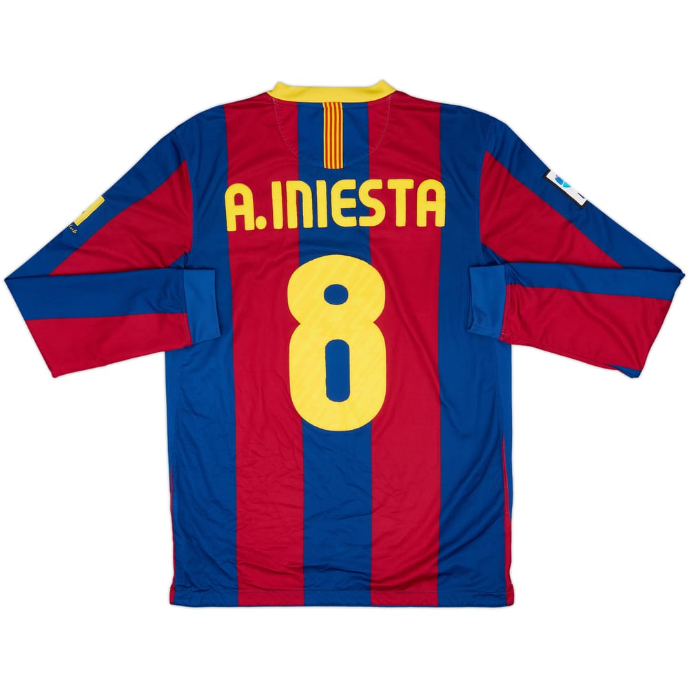 2010-11 Barcelona Home L/S Shirt A.Iniesta #8 - 6/10 - (M)