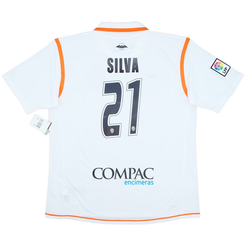 2007-08 Valencia Home Shirt Silva #21 (XXL)