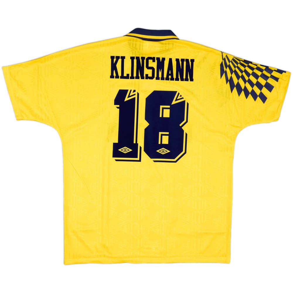 1991-95 Tottenham Away Shirt Klinsmann #18 - 9/10 - (L)