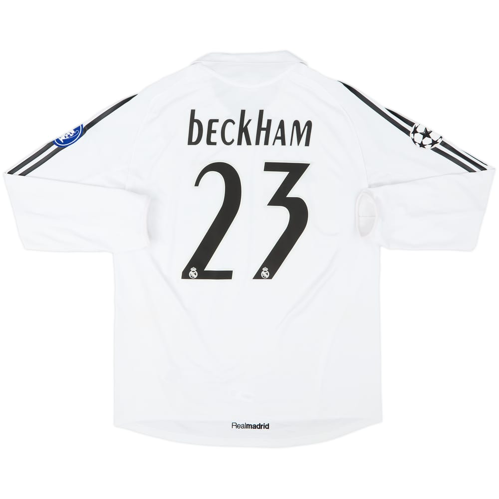 2005-06 Real Madrid Home L/S Shirt Beckham #23 - 5/10 - (L)