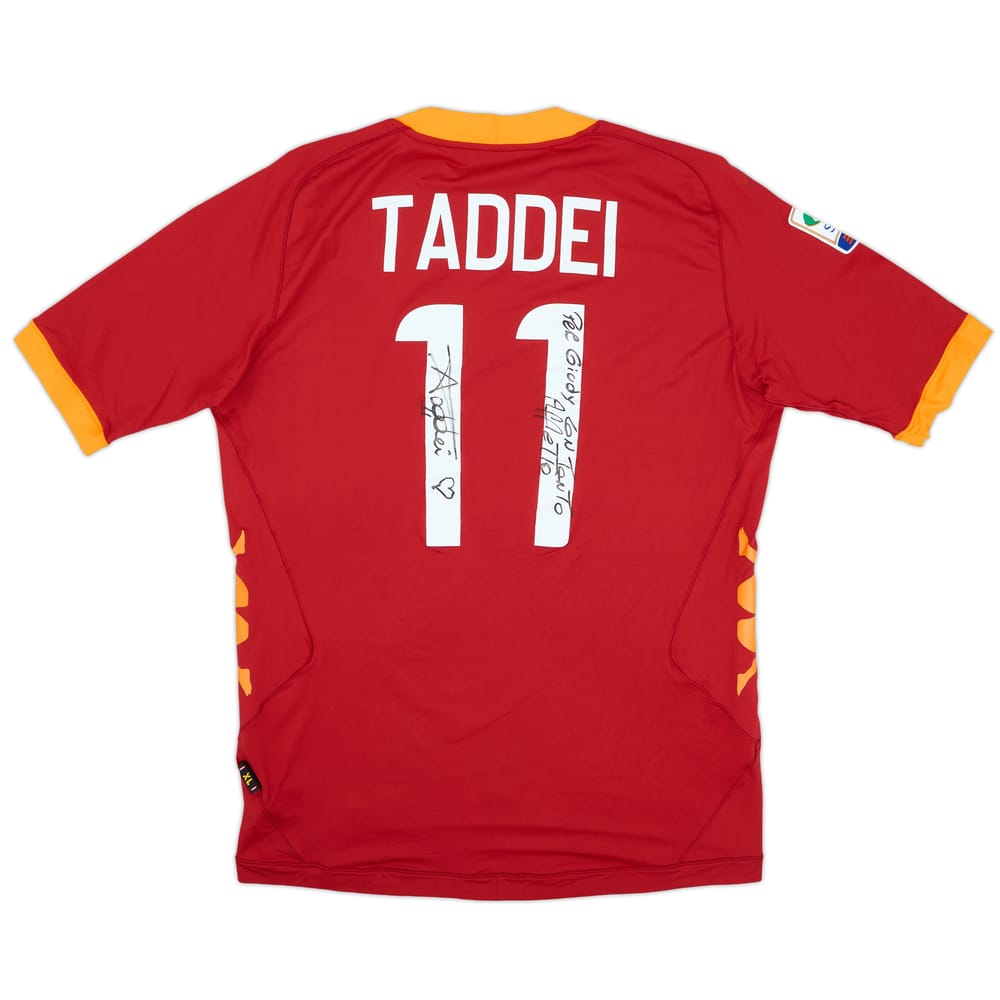 2011-12 Roma Signed Match Issue Home Shirt Taddei #11