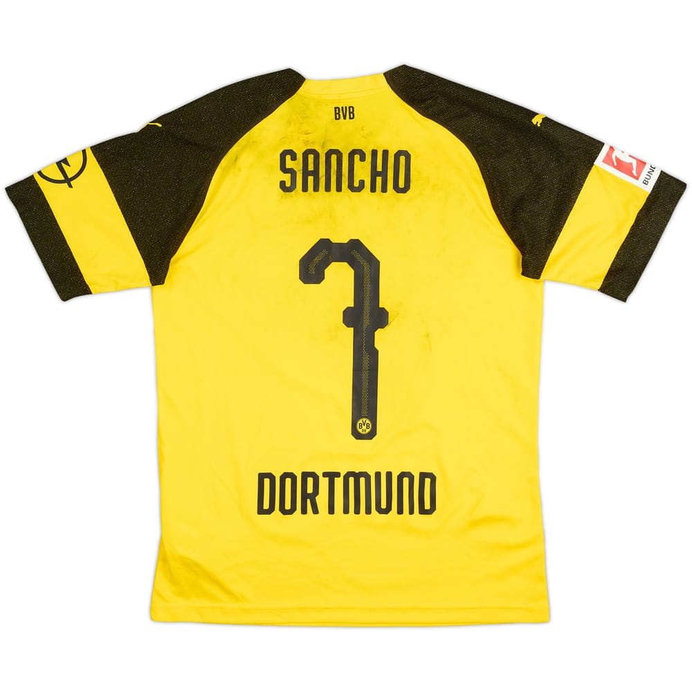 2018-19 Borussia Dortmund Home Shirt Sancho #7 - 4/10 - (M)
