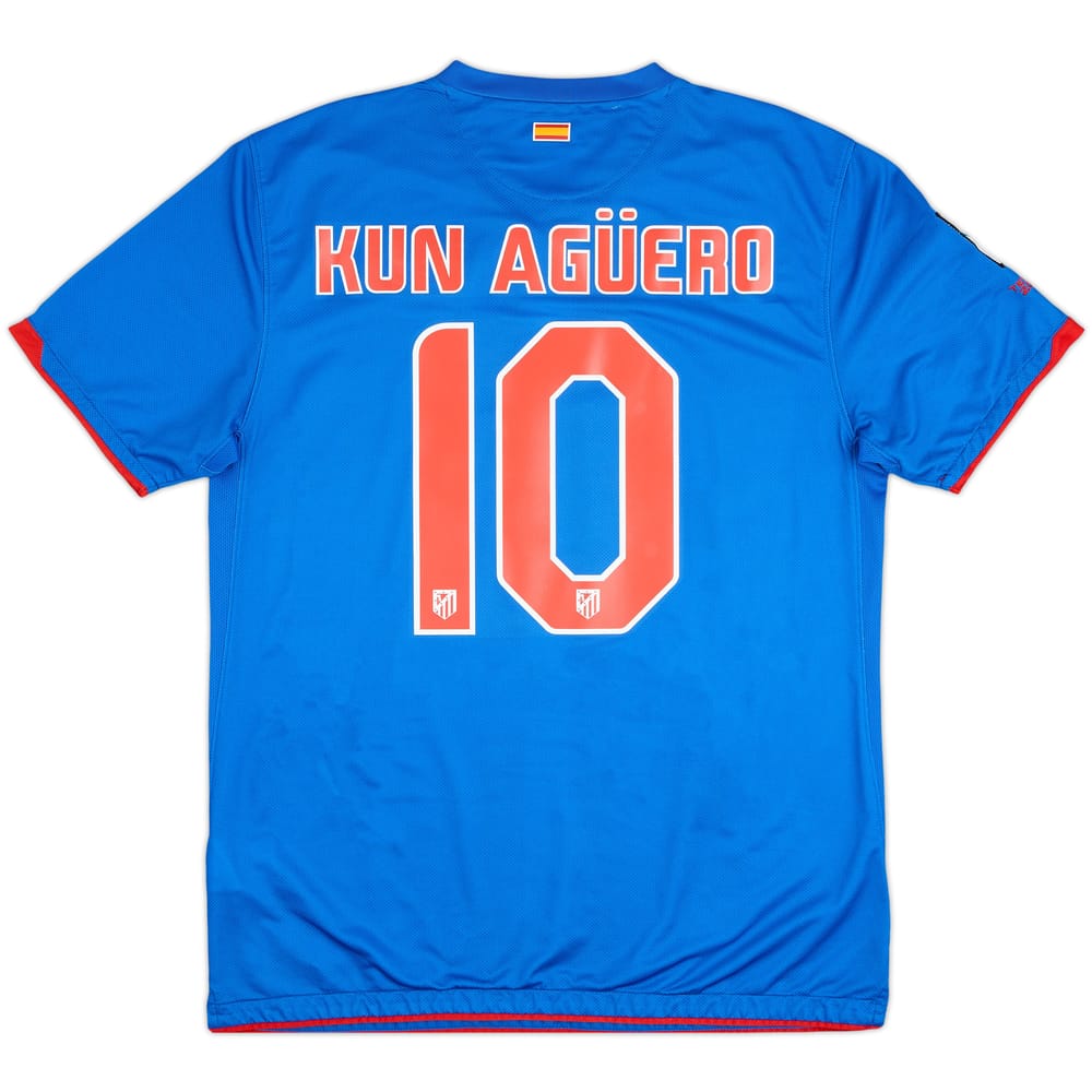 2010-11 Atletico Madrid Away Shirt Kun Aguero #10 - 8/10 - (L)