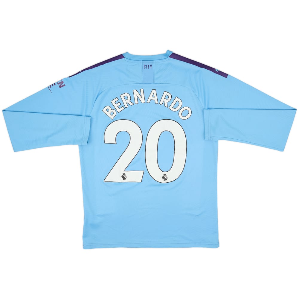 2019-20 Manchester City Home L/S Shirt Bernardo #20 - 7/10 - (M)