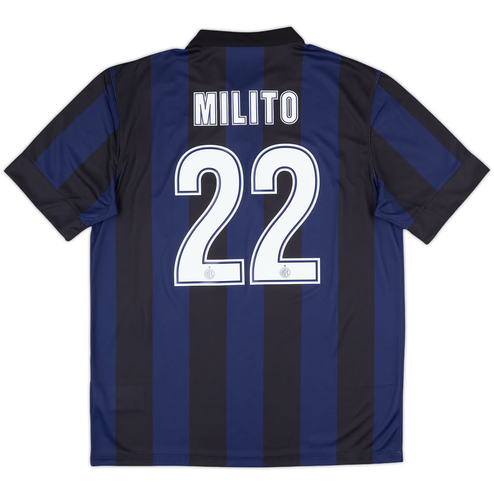 2013-14 Inter Milan Home Shirt Milito #22 (L)