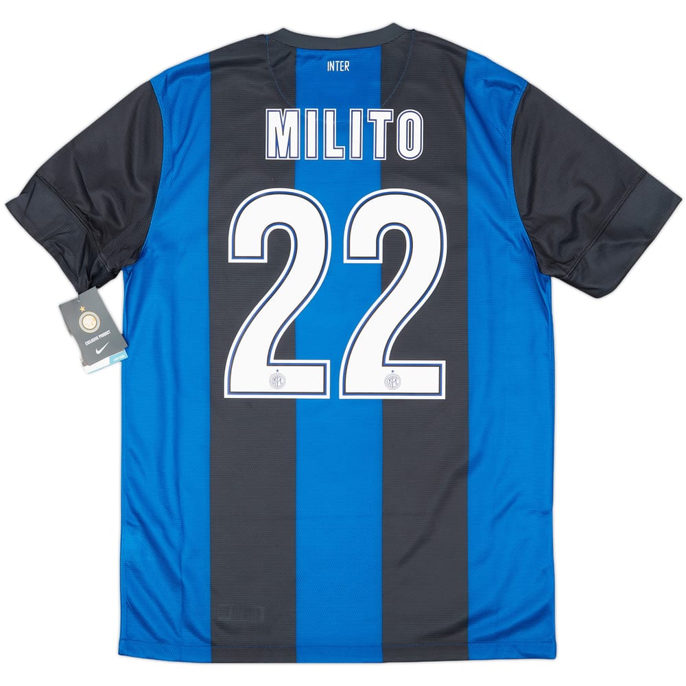 2012-13 Inter Milan Home Shirt Milito #22 (M)