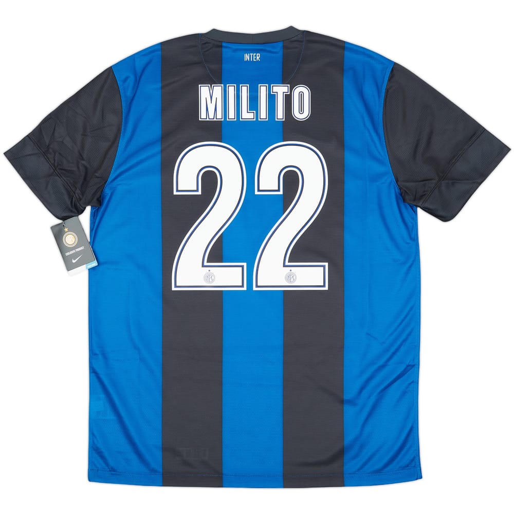 2012-13 Inter Milan Home Shirt Milito #22 (L)