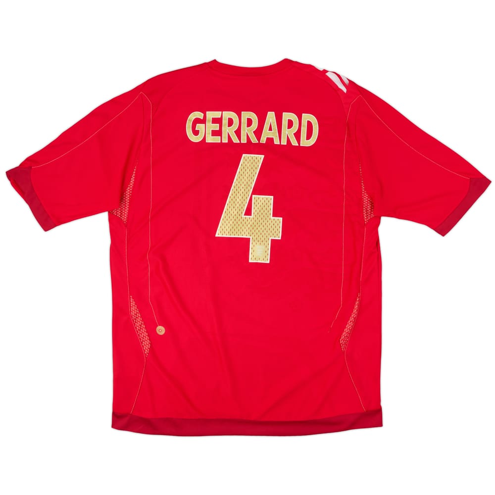 2006-08 England Away Shirt Gerrard #4 - 6/10 - (XL)